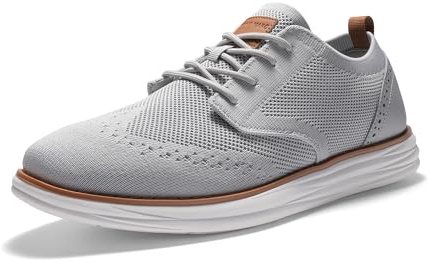 Bruno Marc Scarpe Oxford Uomo in Pelle Classiche Stringate Derby Basse Estive Vintage Elegante Leggere Scarpe,Size 42,Grigio,SBOX2406M