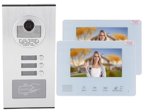 Citofono Visivo Campanello Citofono Bidirezionale Campanello Portachiavi Sblocco 7 Pollici TFT 2 Fili Telefono Porta di Sicurezza 1 Telecamera 2 Display 100‑240 V Per Casa Villa