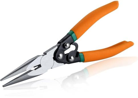 SPEEDWOX 8 Compound Action Long Nose Pliers Long Nose Compound Action Dual Material Pliers Heavy Duty Long Nose Compound Action Pliers Heavy Duty Long Nose Pliers with Soft Grip Handles Safety Lock