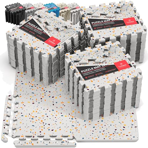 Esterilla Fitness Puzzle para Suelos de Gimnasio | Set de Protección Goma Espuma Losas Caucho para Máquinas de Deporte, Alfombrilla Protector Expandible Tatami Tapiz Alfombra Gym – Set de 3