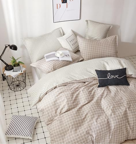 Fanny & Céline Housse de Couette Percale 100% Coton 80 Fils 240x220cm avec 2 taies d'oreiller 65x65cm Parure 3 Pièces FC-2513