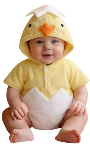 Costume de Poulet Bébé - Bonnet, Combinaison et Pattes - Costumes d'Animaux pour Halloween, Carnaval et Fêtes Costumées - Idéal pour Bébés Unisexes