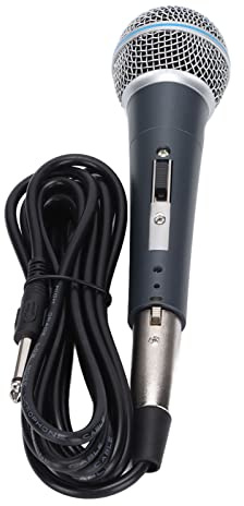 Eacam Trådbunden Dynamisk Mikrofon High Fidelity Handhållen Mikrofon för Sång och Högtalare Hem Karaoke Aluminiumlegering Kabel