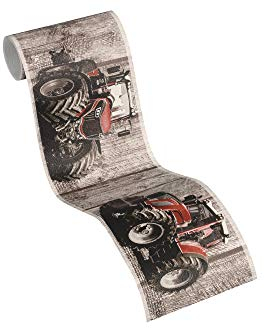 Papier Peint Effet Bois Little Stars Papier peint intissé 5.00 m x 0.13 m Rouge Brun Fabriqué en Allemagne par Livingwalls 358432 35843-2