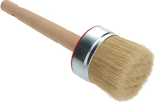 KOTARBAU® Brocha Redonda, 70 mm, con Mango de Madera y cerdas Naturales, Pincel para Pintura, Barniz o Esmalte, Acabado Suave y Uniforme