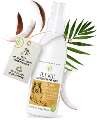 Entfilzungsspray für Hunde und Katzen (200 ml) - löst Verfilzungen und Knoten im Fell 100% natürlich, geeignet für Langhaar und Kurzhaar, Fellpflegespray erleichtert das Kämmen, mit Kokosduft