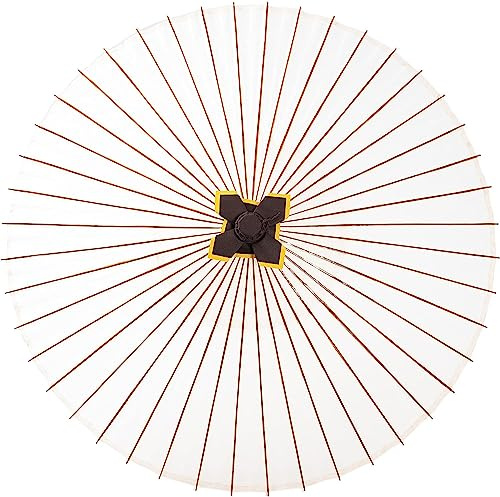 YAMAMOTOTAKIZAYIKUYA Asian Home Rainproof Handmade Japanese Oiled Paper Umbrella Parasol 41.7inch white