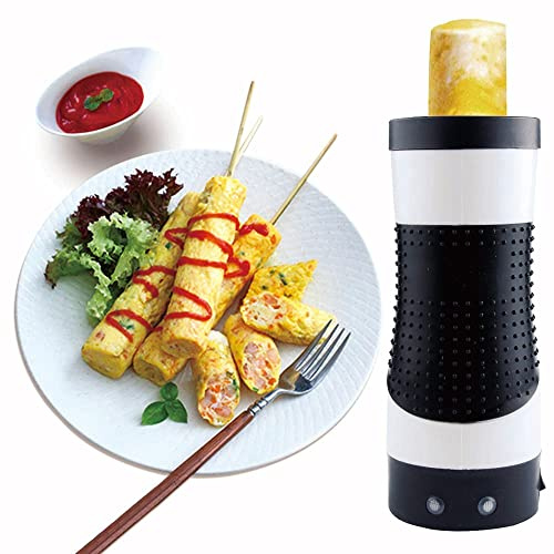 Electric Egg Roll Machine Egg Sausage Tube Maker Automatic Egg Master Electric Egg Stick Small Sausage Machine Egg Mold Breakfast Machine (Color : White)