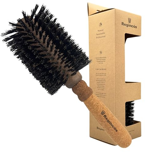 Regincós Rundbürste - Eco-Korkholz - E.Cork Black 870 Natur - Professionell - Handgefertigt - Groß