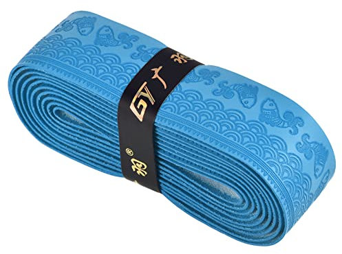 PATIKIL 5.9ft Schläger Über Griff Ersatz PU Verlängern Grip Band rutschfest Absorbieren Schweiß für Tennis Badminton Angelrute Blau