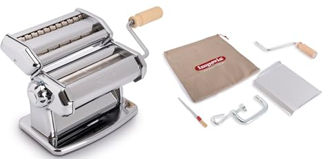 Imperia IPASTA Rugueuse Ligne Gourmet Machine à Pâtes rugueuse Fabriquè en Italie. Machine à pâtes fraîches en acier inox. Laminoir créant une feuille rugueuse Lasagne Tagliolini Fettuccine. (Argent)