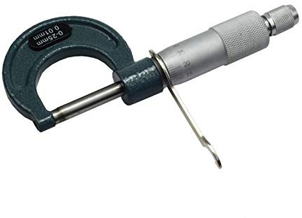Bügelmessschraube 0-25mm / 25-50mm / 50-75mm / 75-100mm 0.01mm Metrik Gauge Vernier-Bremssattel für Messwerkzeuge blau & grün 1 Stück Außenmikrometer (Size : 0 25mm)