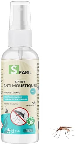 Anti Moustique Tropical En Spray 100 Ml. Eucalyptus Et Citriodiol Protection 6h. Produit Contre Les Piqures De Moustiques Efficace, Repulsif Exterieur Interieur Anti Moustique Bebe Et Femme Enceinte
