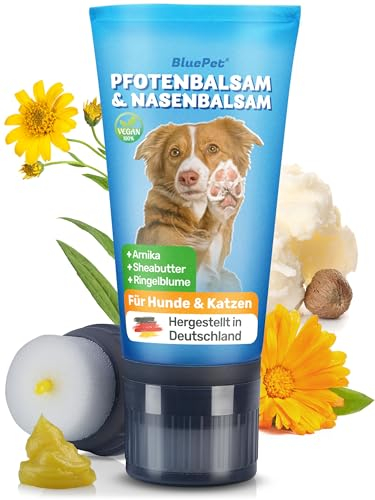 BluePet Pfotenbalsam Hund 50ml – Pfotenpflege Hund gegen trockene & rissige Pfoten und Nase – Natürlicher Schutz & Pflegebalsam für Hunde