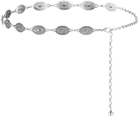 Kettengürtel Damen Silber, Bauchkette Silber Kettengürtel Taillenkette Taille Gürtel Taille Silber Verstellbare Metall Schnalle Körper Kette Gürtel Einstellbare Taillengürtel für Kleid (silber)