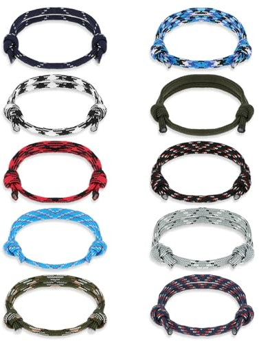 20 Stück Geflochtene Armband Set für Mann Frau,Mabor Color Surfer Armband Herren Verstellbares Armband Herren Bracelet Men Segeltau Armband Stoff Jungen Männer Navy Seil String Armreif