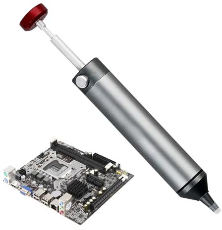 Teksome Pompe à dessouder, pompe à vide à dessouder, Outil de dessoudage sans obstruction pour dissolvant de soudure, Outil de retrait de soudure, buse en silicone résistante à la chaleur pour un