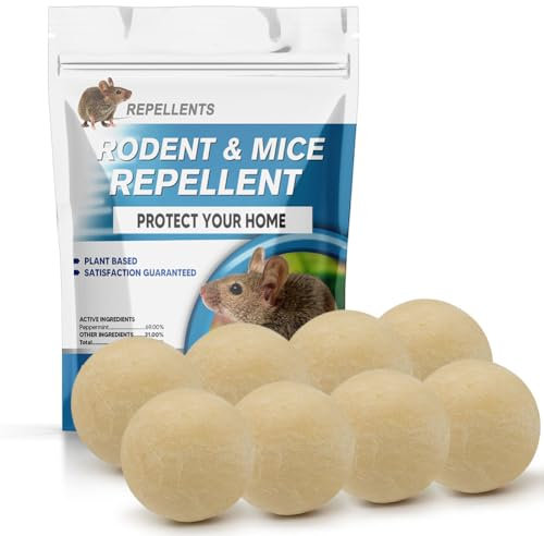 SRODEKIR Rodent Repellent Indoor and Outdoor, Mice Repellent for House, Mouse Repellents,Peppermint to Repel Mices and Rats, Mice Away Repellant for Outdoor, Rat Deterrent,Better Than Ultrasonic- 8P
