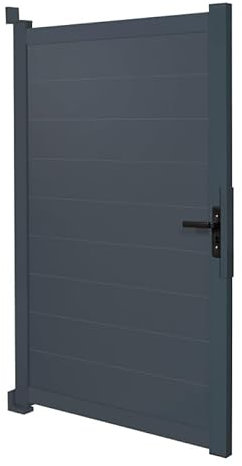 IDMarket - Tür 100 x 160 cm aus Aluminium, anthrazitgrau