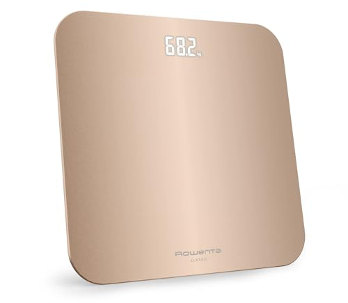 Rowenta Classic 2.0, Pèse-personne, Écran invisible facile à lire, Haute capacité de 180 kg, Design ultra plat, Dune, BS1900V0