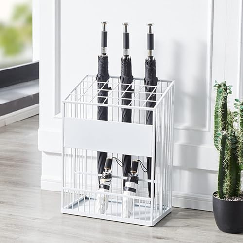 LWJQRSP Large Commercial Umbrella Stand - Heavy-Duty Metal Support for Umbrellas, Walking Sticks & Canes - Modern Grid Shelf nizer (Color: C)