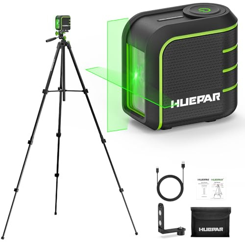 Huepar Nivel Láser Verde Autonivelante con Trípode 150cm-U011GTP