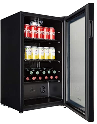 Cookology BC96BK Armoire de réfrigérateur sous comptoir Noir Capacité 93 litres Largeur 48 cm Réfrigérateur pour bière, vin et boissons Contrôle de la température Lumière LED Économie d'énergie