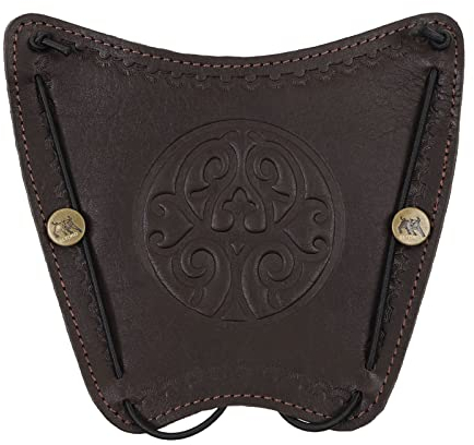 elToro Prime Crann - Shield - Armschutz; Zubehör zum Bogenschießen, Schutz aus hochwertigem Glattleder mitOrnament (Chocolate)