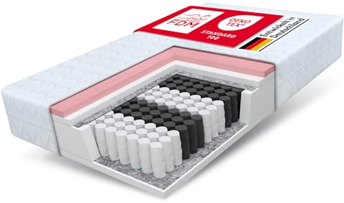 FDM MEMORY DUO Materasso una Piazza e Mezza 120x200 cm Alto 27 cm Materasso a Molle Insacchettate con Schiuma di Memoria Visco Grado di Rigidità H2 H3 Due Lati 7 Zone di Comfort OEKO-TEX Anallergic