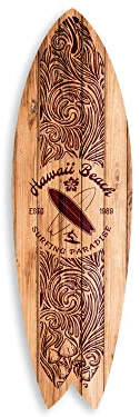 DECLINA, dekorativ surfbräda, väggdekoration, surf deco, alu dibond, Hawaii Beach surfbräda, 100 x 30 cm