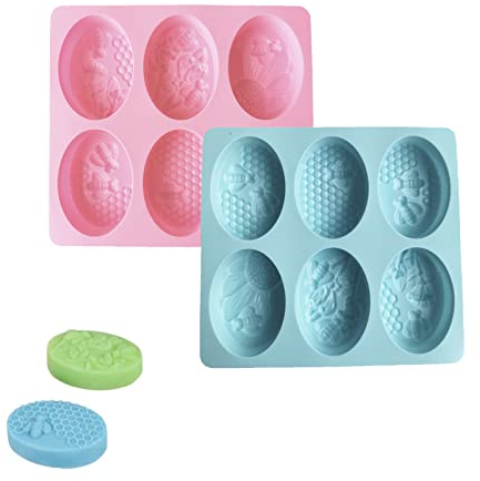 2 Stück Seifenform Oval Silikon Seifenformen Silikon Seifenformen 6-cavity Hand Made Seifenform 6-cavity Seifenformen Fü Muffins, Schokolade, Biscuit Diy Hausgemachte Handwerk