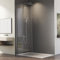 Walk in Duschwand 75x195cm Seitenwand Duschkabine, Walk-in Dusche Duschabtrennung mit fester Segment, Duschtür aus 6mm Nano ESG Sicherheitsglas, 75cm Begehbare Duschtrennwand