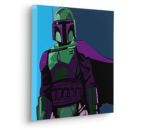 Komar Komar Tableau sur châssis – Star Wars Cyberart by Boba Fett – Dimensions 40 x 40 cm – Image murale pour chambre d'enfant, chambre d'enfant