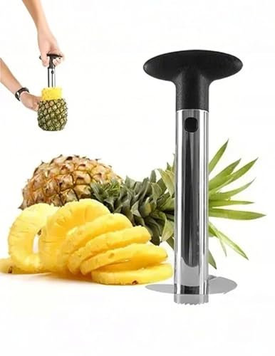 Decoupe Ananas, Acier Inoxydable Dévideur d’Ananas, Faites des tranches d'ananas parfaits et sans gâchis, Coupe Fruit pour les Anneaux de Fruits de Cuisine