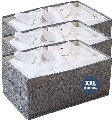 KATTAO Set Organizer Armadio XL Pieghevole – Scatole per Armadio Salvaspazio, Cassettiera o Cabina Armadio, Organizer per Vestiti, Maglioni, Scatole Trasloco, Organizzatore Armadio (3)