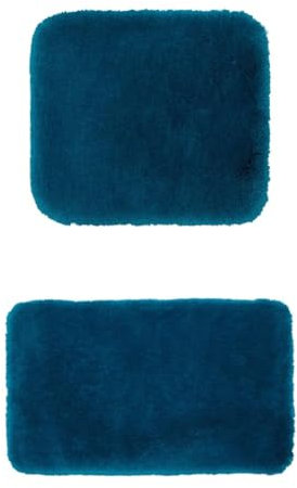 Gözze Badteppich Deluxe 2er Set, 50x45 cm + 50x70 cm, Farbe: Petrol