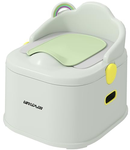 AIYAPLAY Vasino per Bambini 3 in 1 con Vaschetta Rimovibile, WC per Bambini Imbottito Convertibile in Sgabello e Sedia, Età 6 Mesi-6 Anni, Grigio