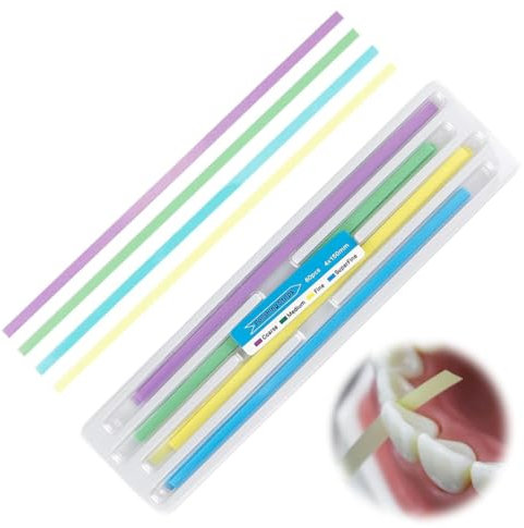 EIHI Carta Abrasiva Dentale Da 60 Pezzi Per Spazi Vuoti, Carta Abrasiva Dentale, Strisce Abrasive Interdentali, Lucidatura Dei Denti, Finitura Lucida, Strisce Sbiancanti Denti