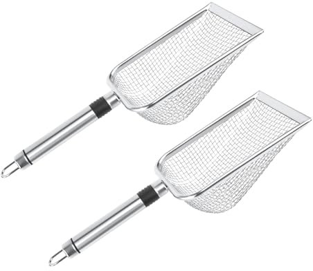 lasuroa 2 Tamices Tierra Jardinería, Rejillas de 5 y 3,8 mm Tamiz Acero Inoxidable para Arena Tierra Compost con Mango Suministros de Jardinería Arena Rocas y Compost