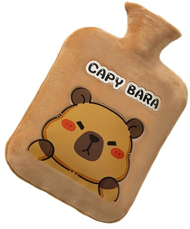 Bolsa de agua caliente con funda, bolsa de agua caliente para calentar las manos, bolsa de agua caliente con de agua para cuello, hombros, manos y pies con funda, bolsa de agua caliente
