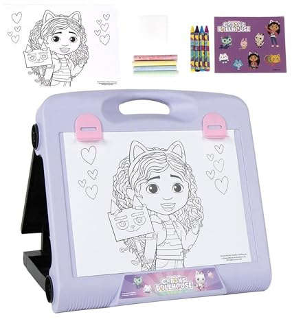 Planche à dessin magnétique Gabby's Dollhouse avec étui de transport et accessoires - Tableau d'écriture réutilisable pour enfants, idéal pour les filles et les fans de Gabby's Dollhouse.
