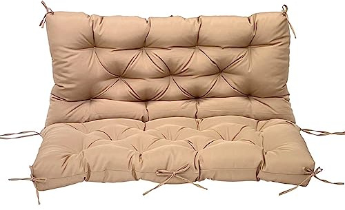 Genérico Cojines para Columpio de jardín con Respaldo cojín de Repuesto Impermeable para Banco de 2 o 3 Personas para Patio Porche jardín Columpio Color Caqui 994 x 994 cm