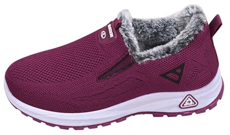 Baskets Femme Chaussures d'hiver Orthopédiques Baskets de Sport Course sans Lacets Doublure Chaude Polaire Confortables Semelle Antidérapant Légères Fitness Sneakers