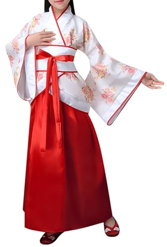 Kimono Bambina - Comodi Elegante Kimono Vestito Giapponese Bambina Leggeri Moda Abiti Accappatoio Costume Da Ragazza Geisha Cinese Tradizionale Abito Yukata Ragazze Carnevale Cosplay 2-16 Anni