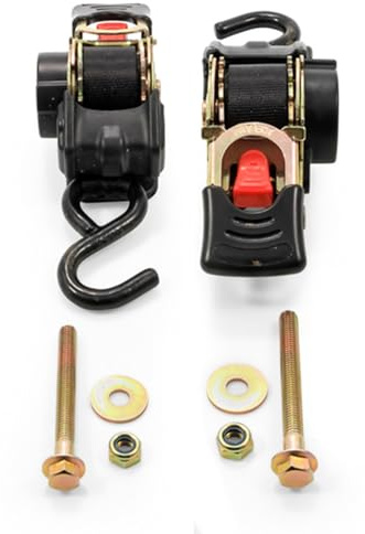 Camco Retractable Transom Tie Down Strap - Secures Your Boat While Traveling |Bolt-On Design |1,500 lb. Break Strength | Measures 1” W, 5 ½ ’ L |Durable & Corrosion Resistant Design - (50032)