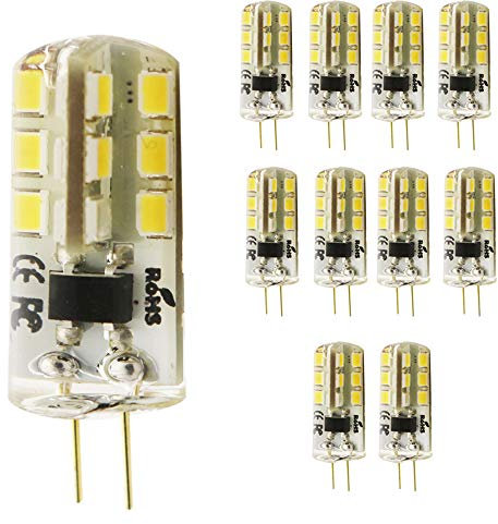 mengjay®, 10 bombillas LED G4, 4 SMD 2835, 3 W CA, 220 V, 2 ángulo de haz de 360°, blanco cálido 3000 K