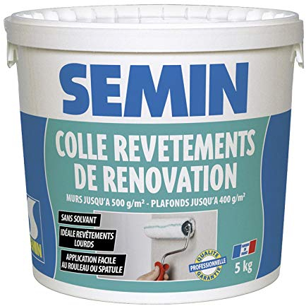 Semin - Colle Revêtements de Rénovation Lisse - Pâte - Prête à l'Emploi - Seau de 5 kg