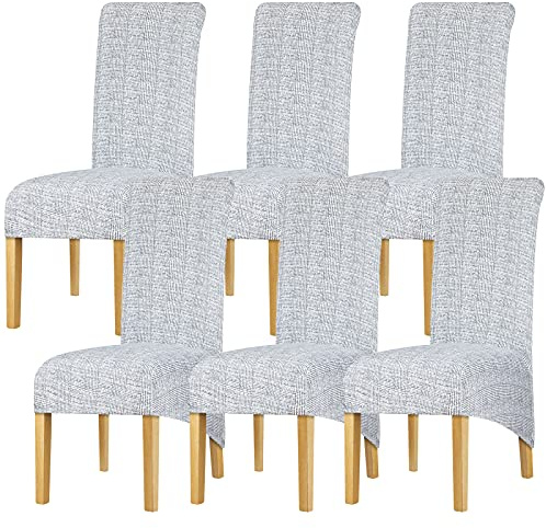 Leorate XL Size High Back Chair Cover Stretch Spandex Printing Chair Slipcover for Dining Room Banquet Home Decor Color-238 Pack of 6