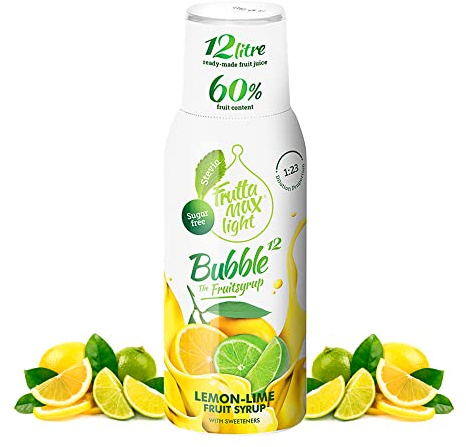 FruttaMax Sciroppo al Limone e Lime Senza Zucchero – 60% Frutta Vera | Sciroppo a Basso Contenuto Calorico per Gasatori, Cocktail e Dessert – 500ml