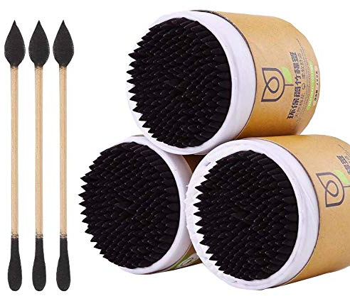 Bastoncillos de algodón de 600 recuentos Bastoncillos de oreja orgánicos libres de crueldad de doble punta D06